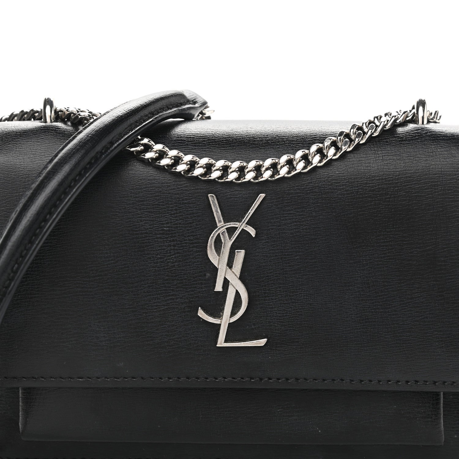 Saint Laurent Calfskin Monogram Sunset Chain Wallet Black 14 of 27