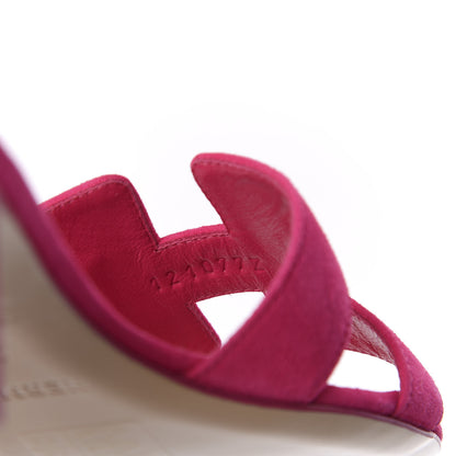 Hermes Suede Goatskin Oasis Sandals 36 Rose Fuchsia 9 of 9
