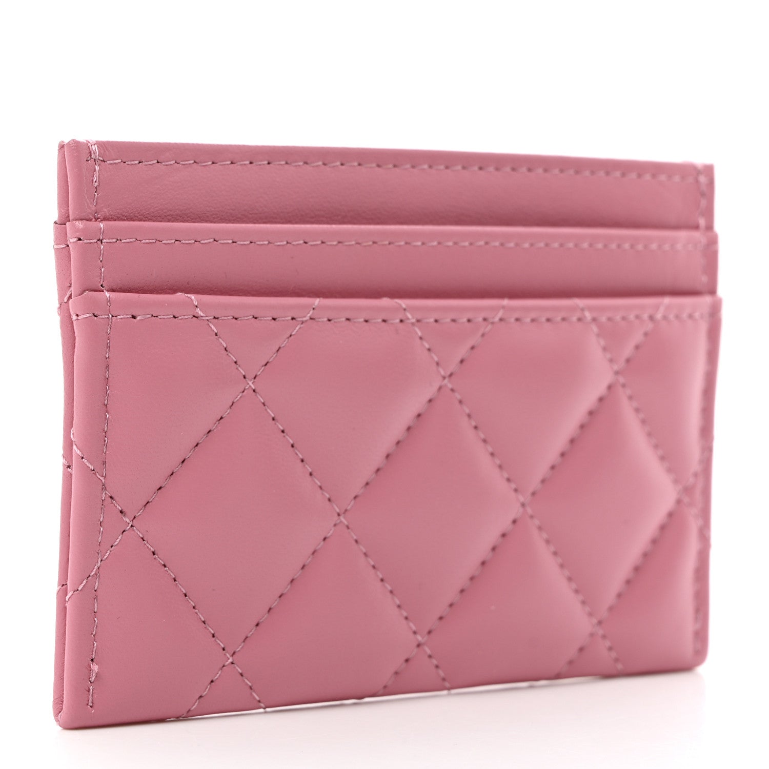 Chanel Lambskin Quilted Crystal Star Card Holder Pink 3 of 9