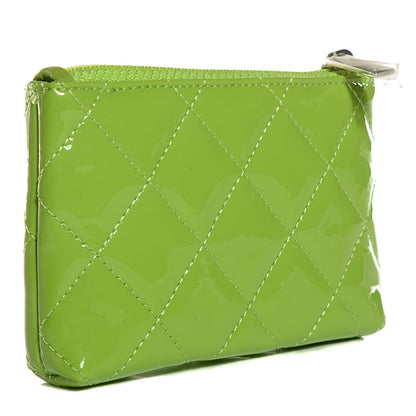 Chanel Patent Quilted Brilliant Key Holder Case Light Green 3 of 8