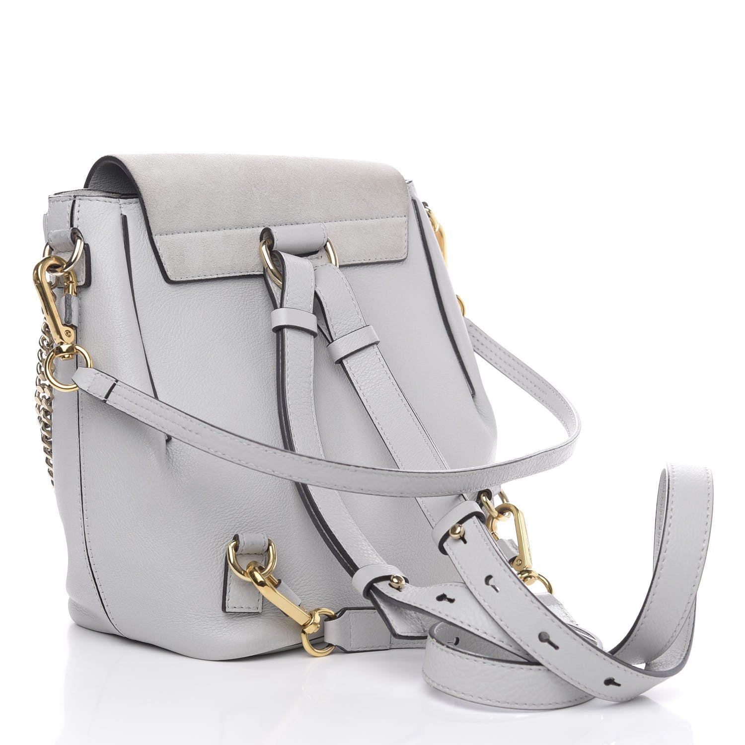 Chloe Suede Calfskin Small Faye Backpack Airy Grey 2 of 11