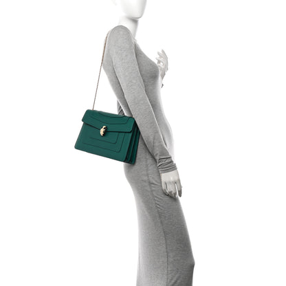 Bulgari Calfskin Serpenti Forever Shoulder Bag Emerald Green 2 of 11