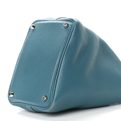 Hermes Taurillon Clemence Picotin Lock 18 PM Blue Jean 9 of 12