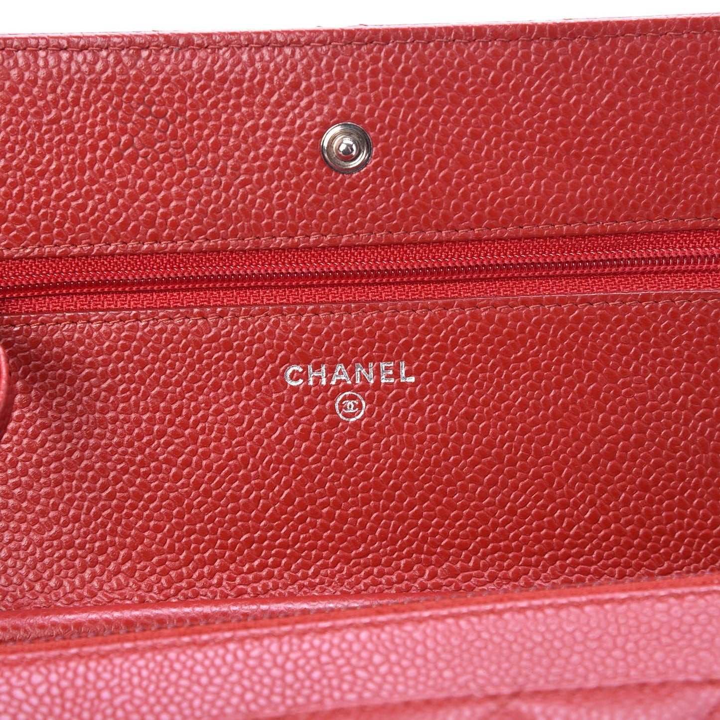 Caviar Quilted Wallet on Chain WOC Red