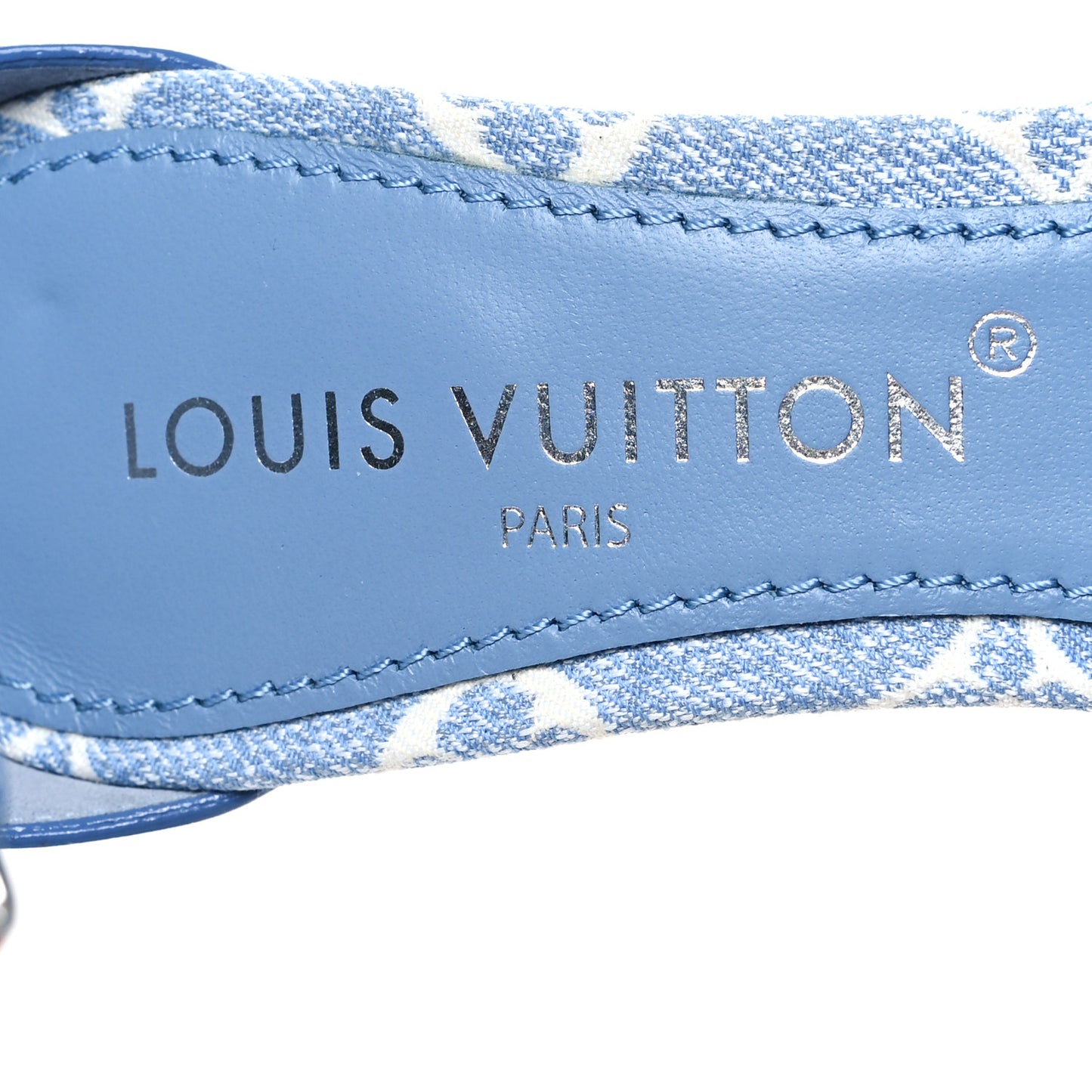 Monogram Denim Silhouette Sandals 39 Blue