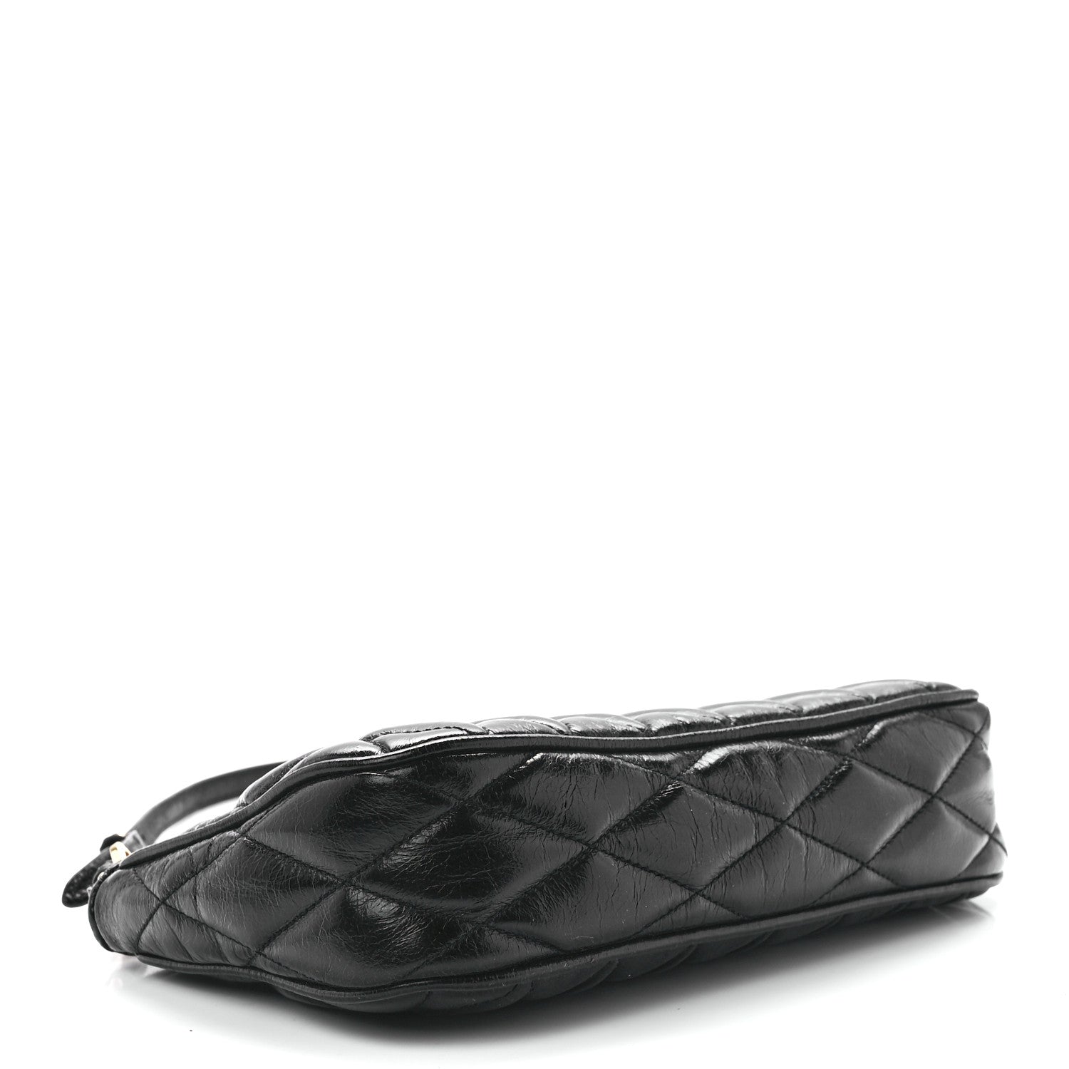 Miu Miu Vitello Shine Quilted Pochette Black 4 of 10