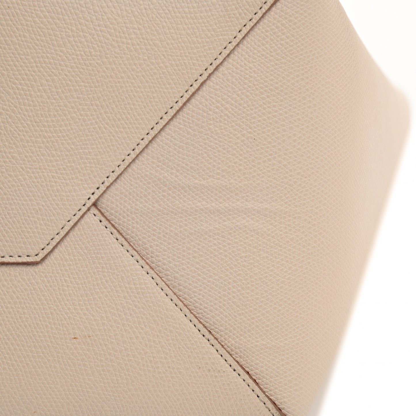 Grained Calfskin Medium Horizontal Cabas Phantom White