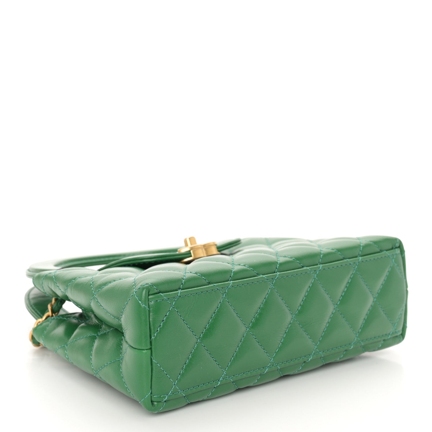 Chanel Shiny Aged Calfskin Quilted Nano Kelly Shopper Green 4 of 11