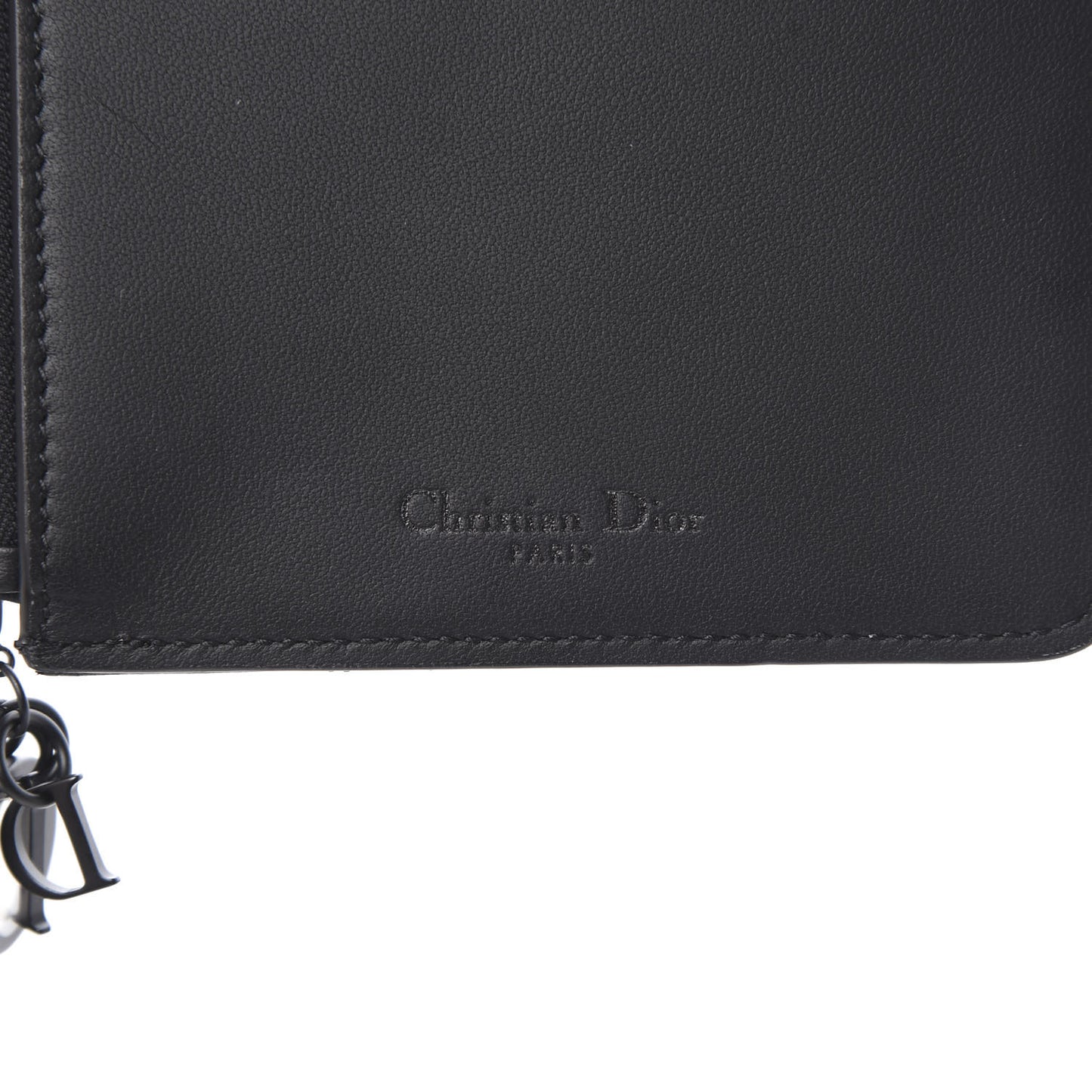 Ultra Matte Calfskin Cannage Large Lady Dior Zip Wallet Black