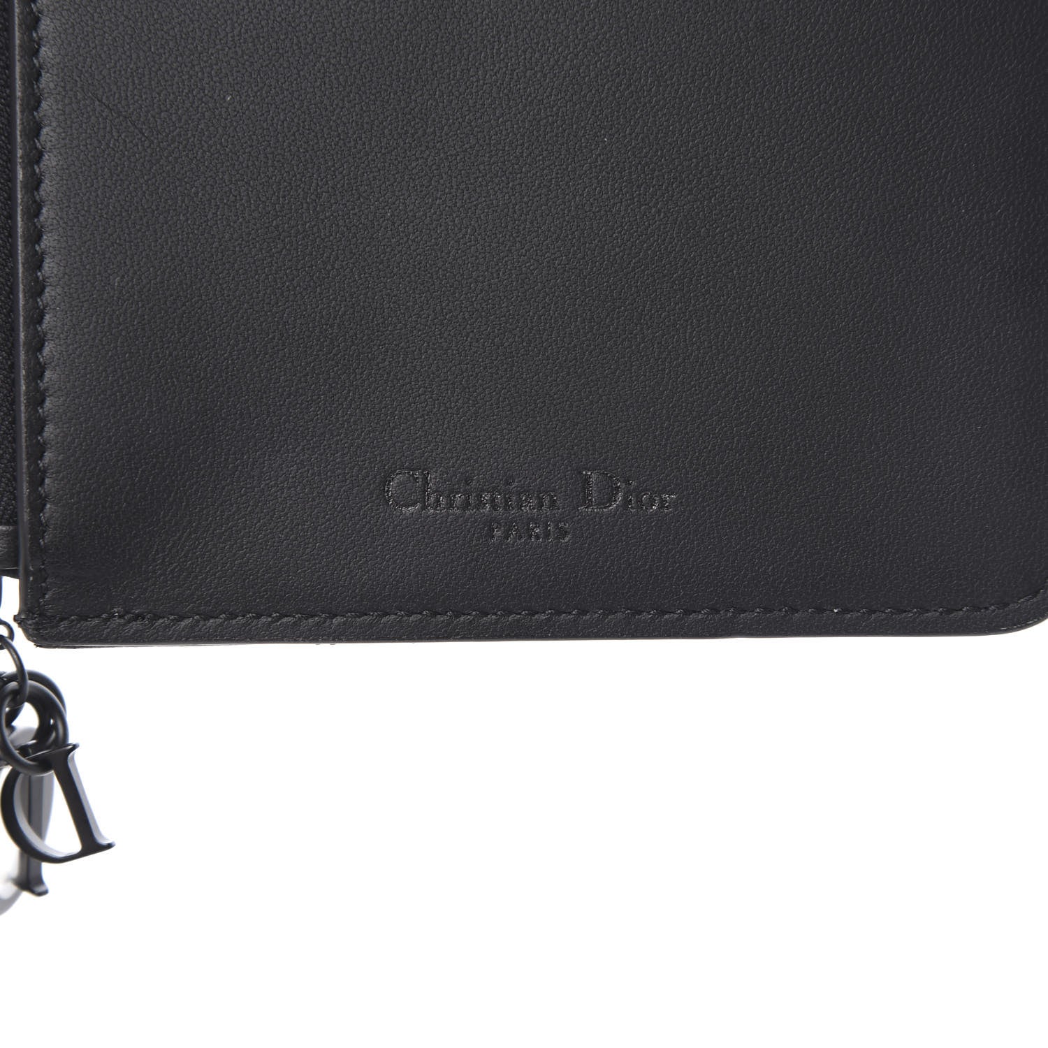 Christian Dior Ultra Matte Calfskin Cannage Large Lady Dior Zip Wallet Black 6 of 10