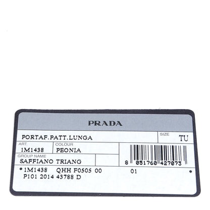 Prada Saffiano Triangle Flap Wallet Peonia 11 of 11