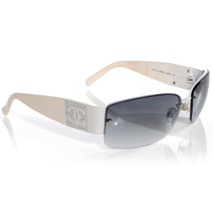Chanel Crystal CC Logo Sunglasses 4117 B White 2 of 5