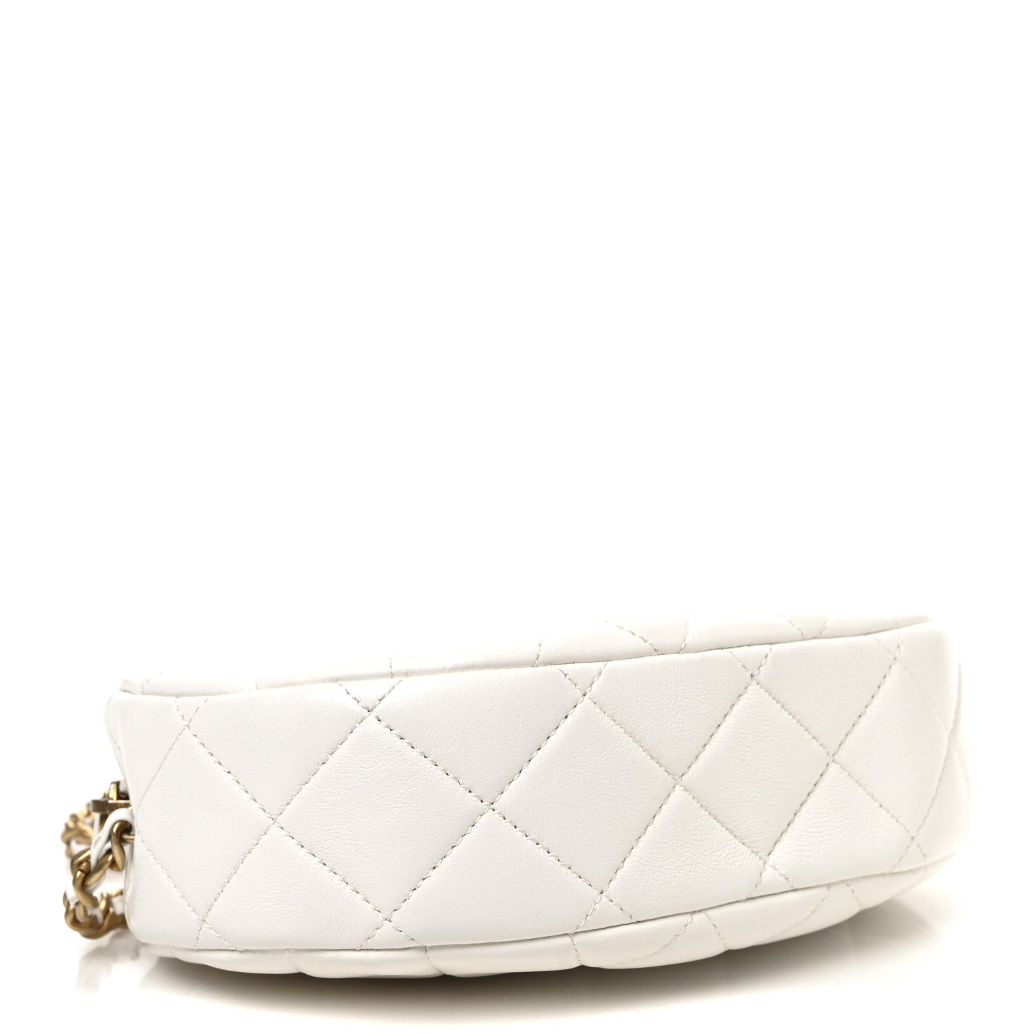 Chanel Lambskin Enamel Quilted Mini Clip Round Camera Case White 4 of 11