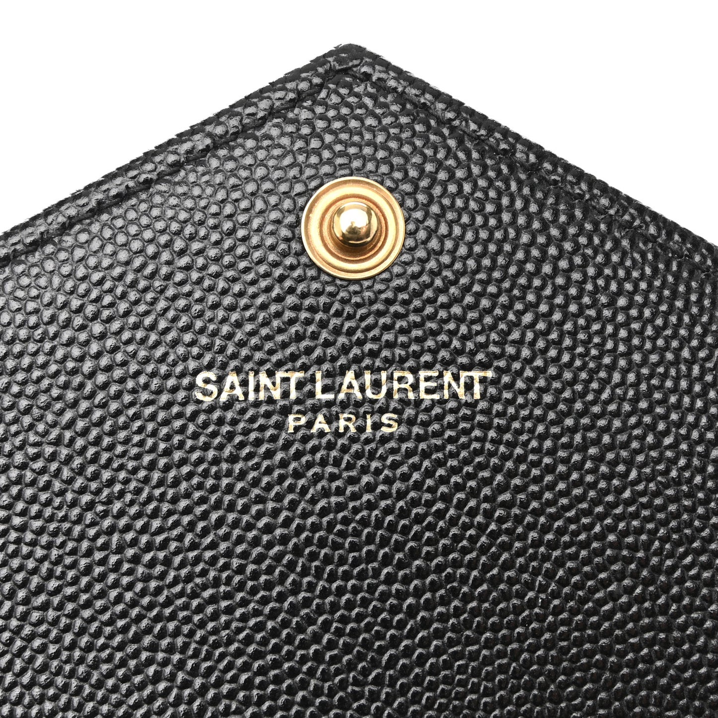 Grain De Poudre Matelasse Chevron Monogram Envelope Chain Wallet Black