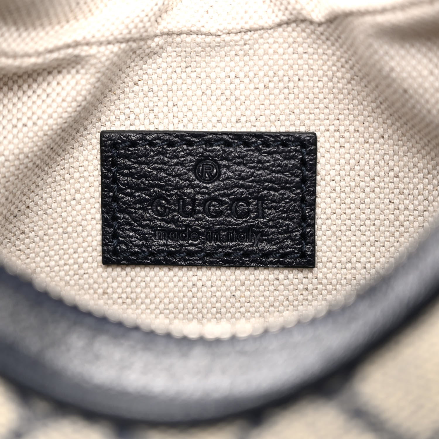 Gucci GG Supreme Monogram Textured Calfskin Web Small Attache Shoulder Bag Beige Blue 6 of 9
