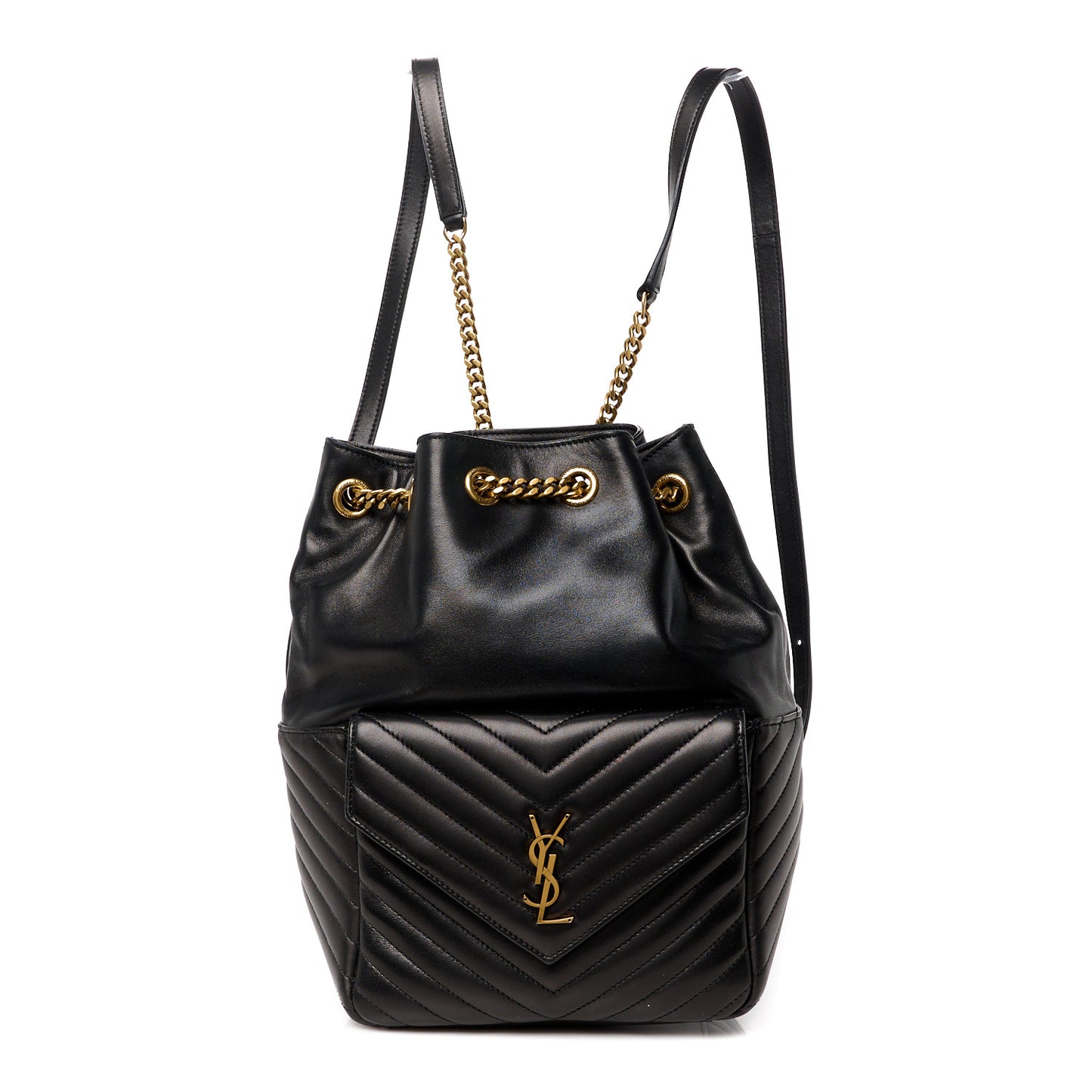 Lambskin Matelasse Monogram Joe Backpack Black