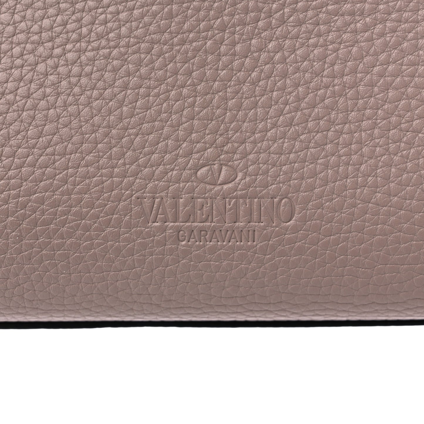 Grained Calfskin Rockstud Shoulder Tote Poudre