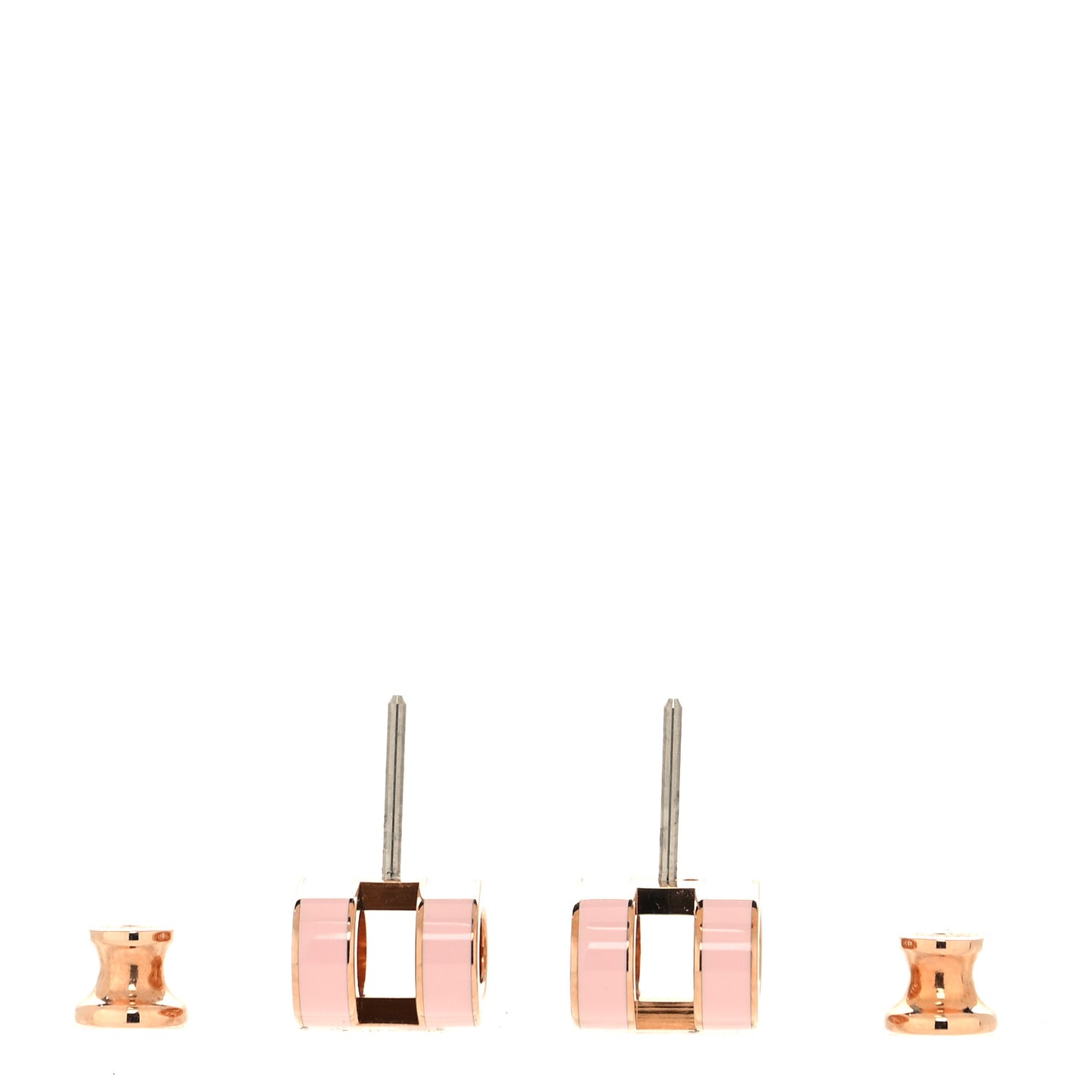 Rose Gold Lacquered Mini Pop H Earrings Rose Sakura