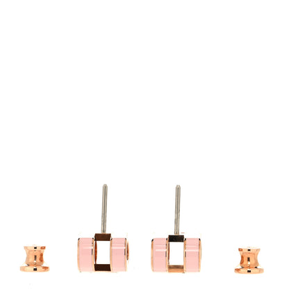 Hermes Rose Gold Lacquered Mini Pop H Earrings Rose Sakura 3 of 5
