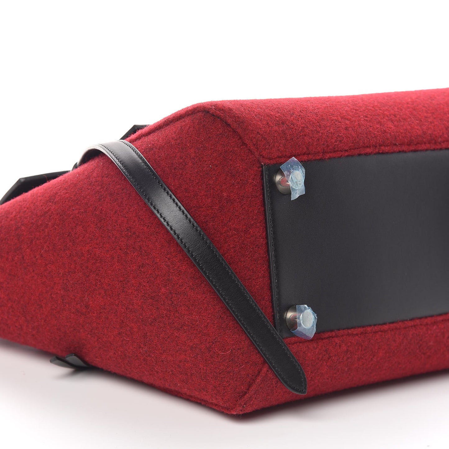 Felt Smooth Calfskin Mini Belt Bag Red