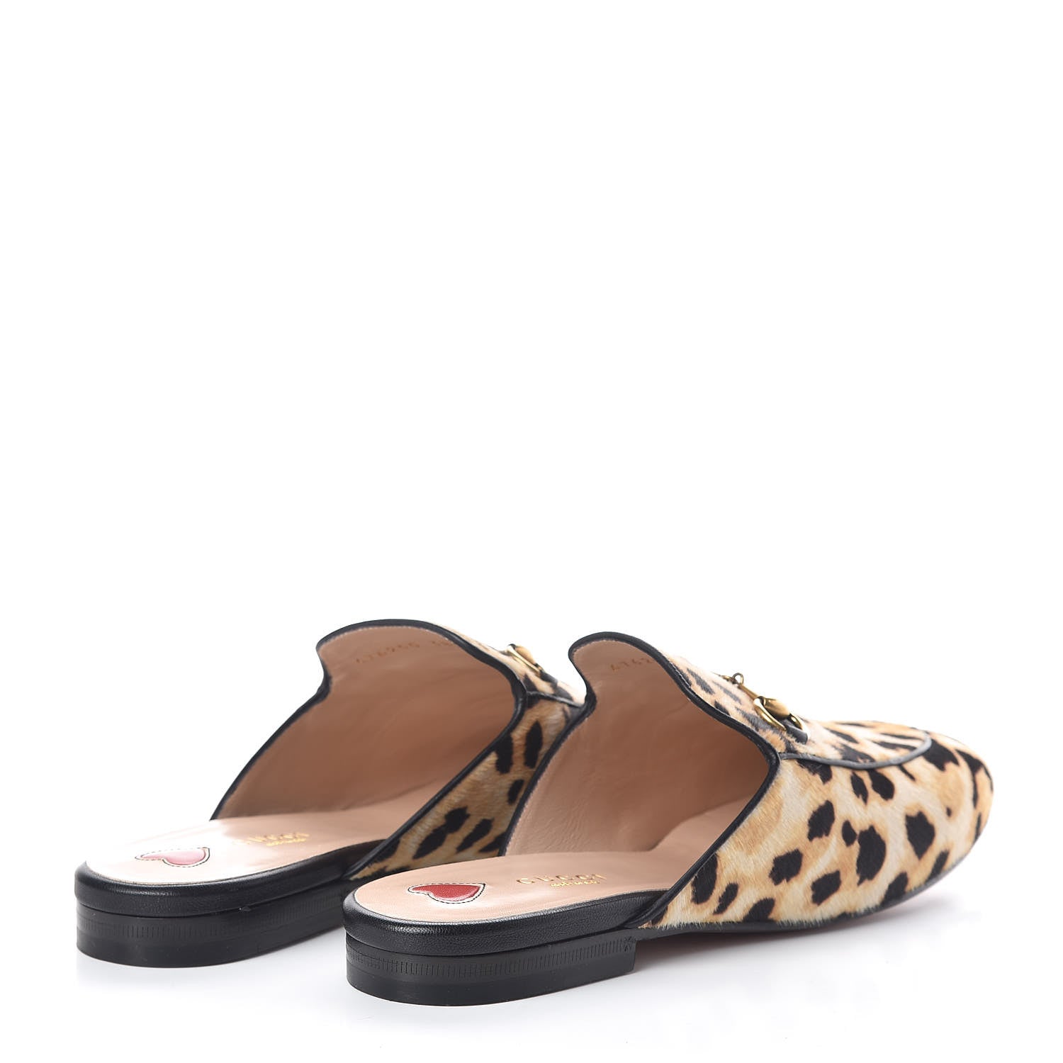 Gucci Calf Hair Leopard Print Womens Princetown Slippers 38.5 Naturale Black 4 of 8