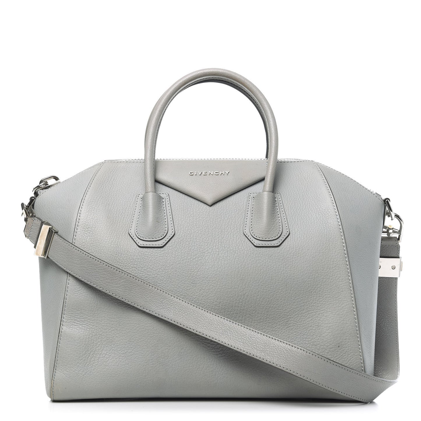 Sugar Goatskin Medium Antigona Pearl Grey