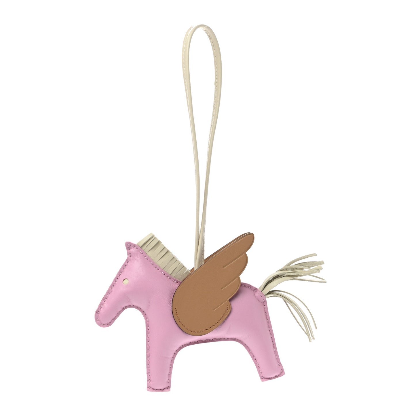 Milo Lambskin Grigri Rodeo Pegase Horse Bag Charm MM Mauve Sylvestre Craie Chai
