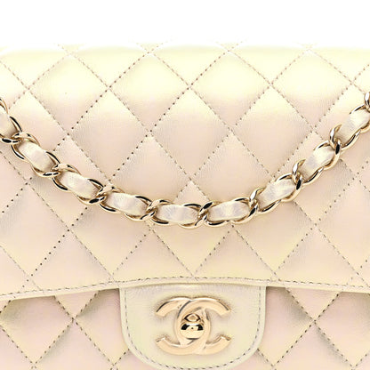 Chanel Iridescent Lambskin Quilted Medium Double Flap Ivory 8 of 11