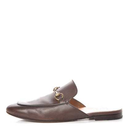 Gucci Calfskin Mens Princetown Slippers 11 Fondente Brown 1 of 18