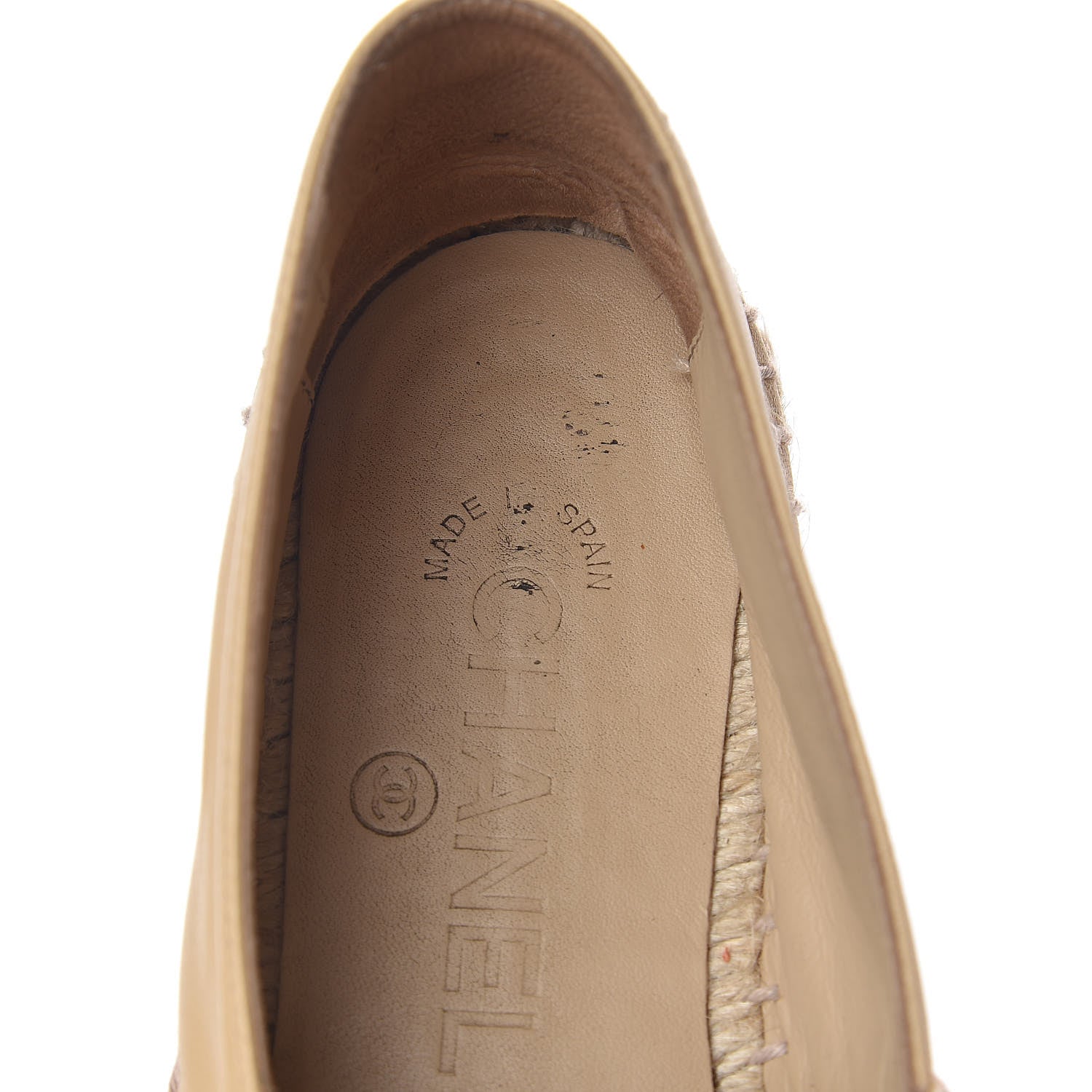 Chanel Lambskin CC Espadrilles 36 Beige Black 13 of 18