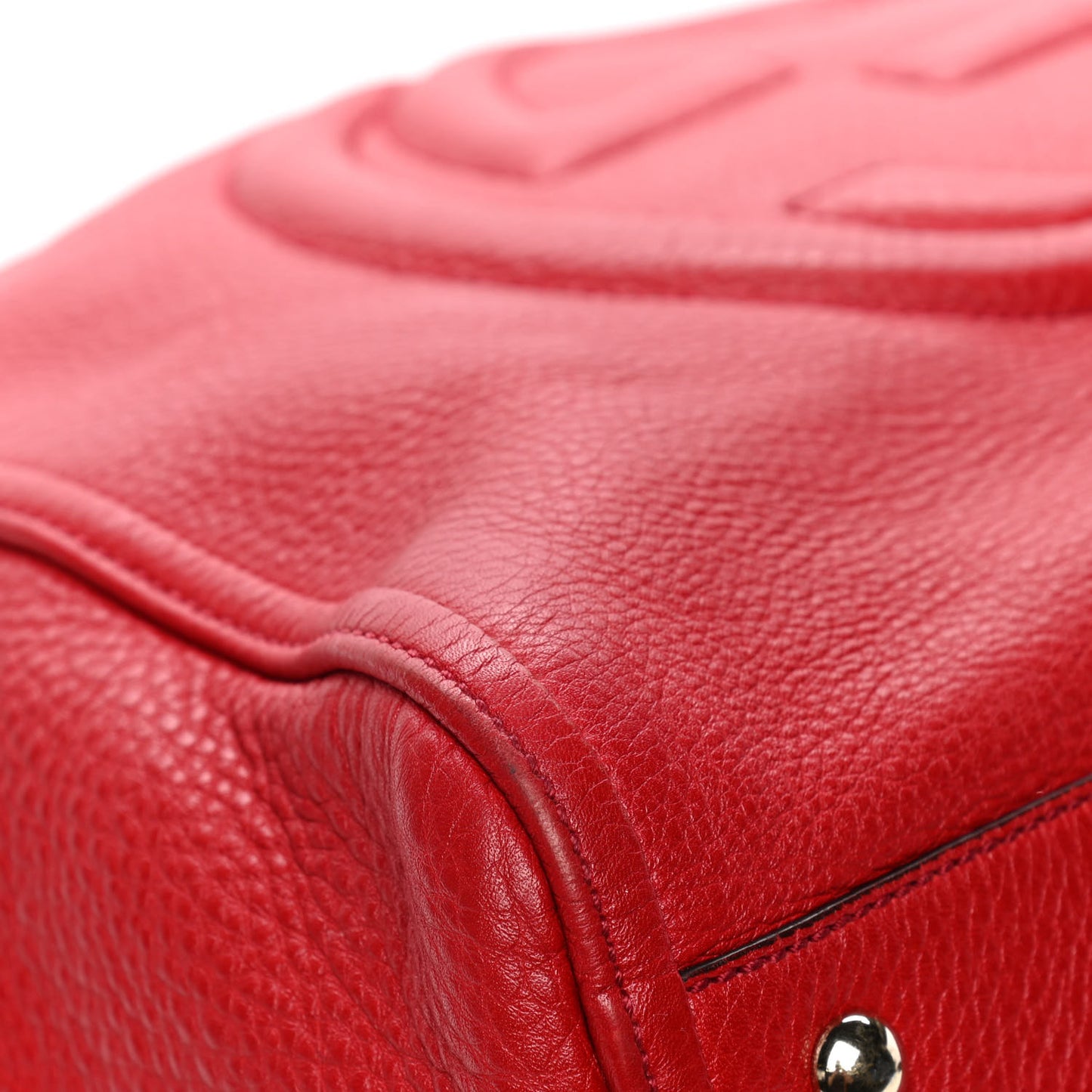 Pebbled Calfskin Medium Soho Shoulder Bag Red