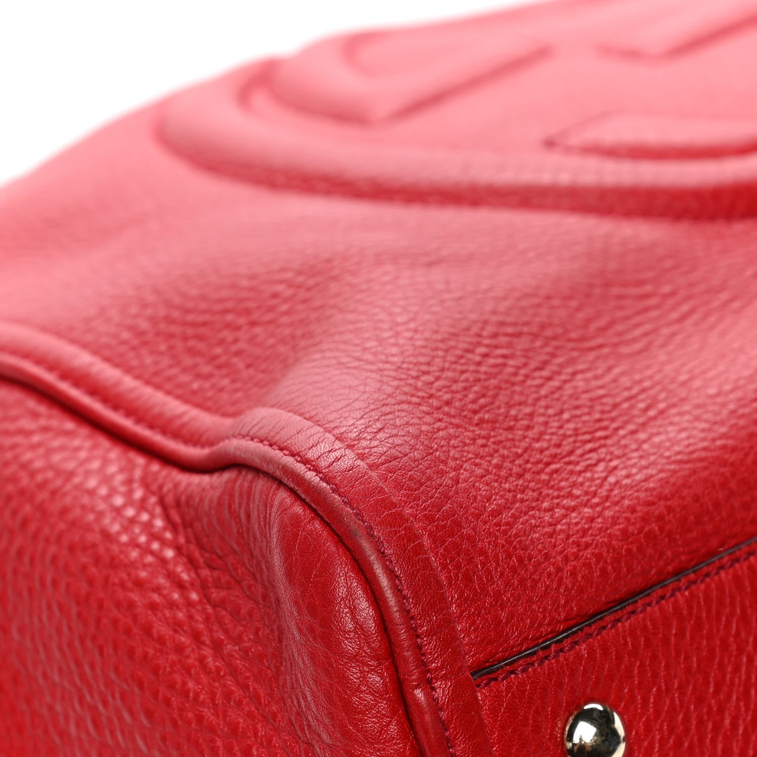 Gucci Pebbled Calfskin Medium Soho Shoulder Bag Red 7 of 7
