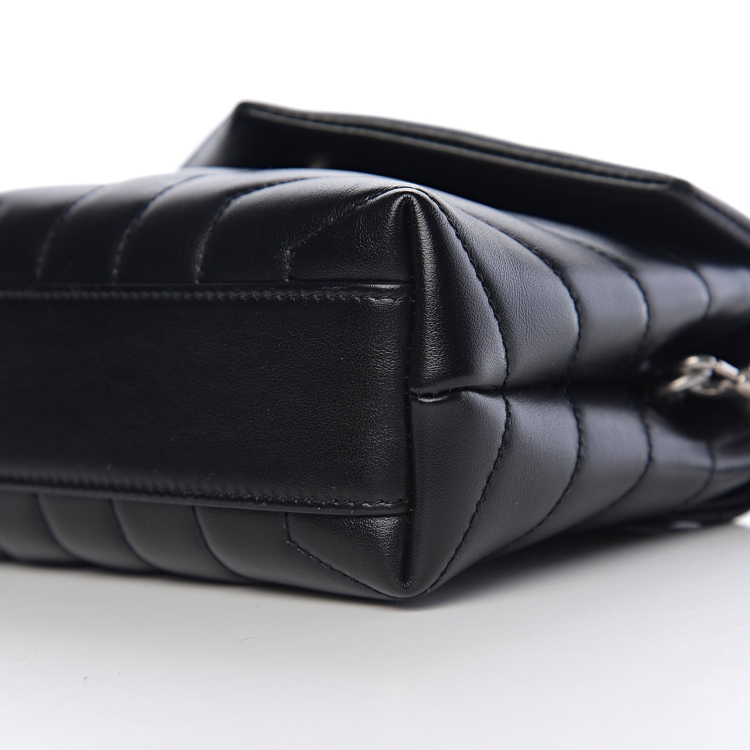 Saint Laurent Calfskin Y Quilted Monogram Toy Loulou Crossbody Bag Black 9 of 10