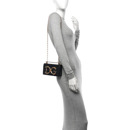 Dolce & Gabbana Nappa Mini DG Girls Shoulder Bag Black 2 of 9