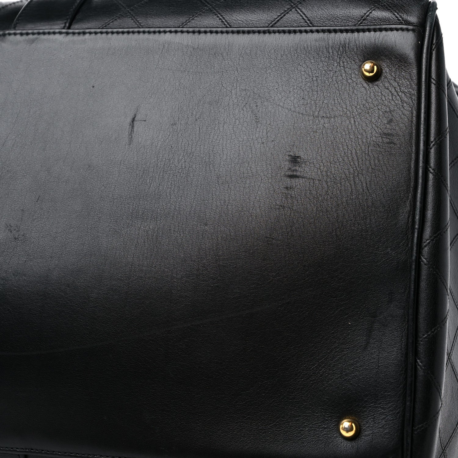 Chanel Calfskin Stitched Duffel Bag Black 14 of 20