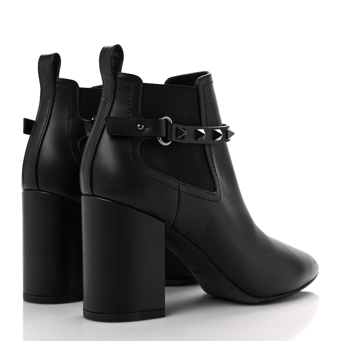 Calfskin Rockstud Chelsea 85mm Ankle Boots 36.5 Black
