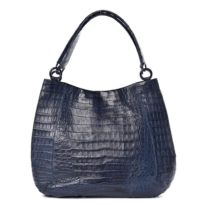 Nancy Gonzalez Crocodile Hobo Blue 1 of 12