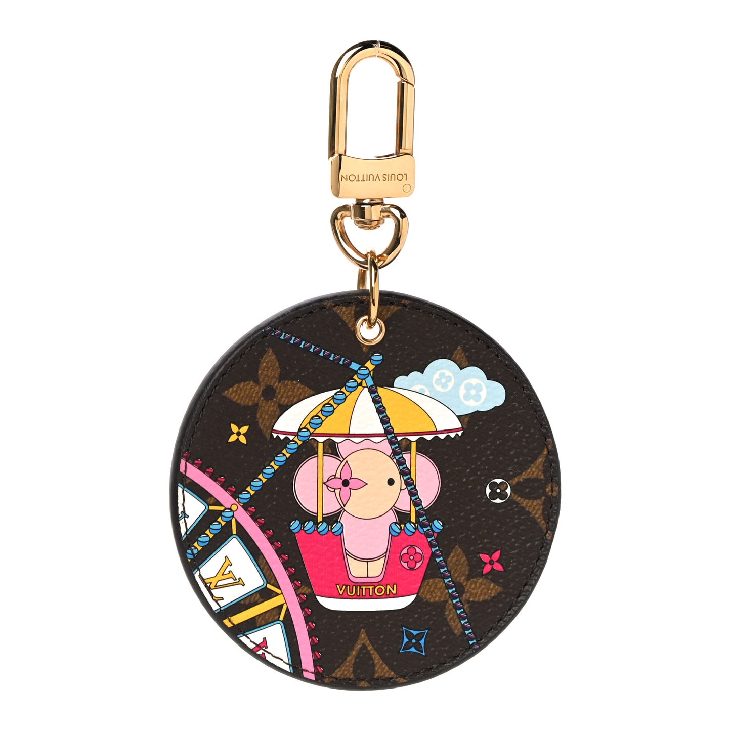 Monogram 2020 Christmas Animation Big Wheel Bag Charm Key Ring Rose Ballerine