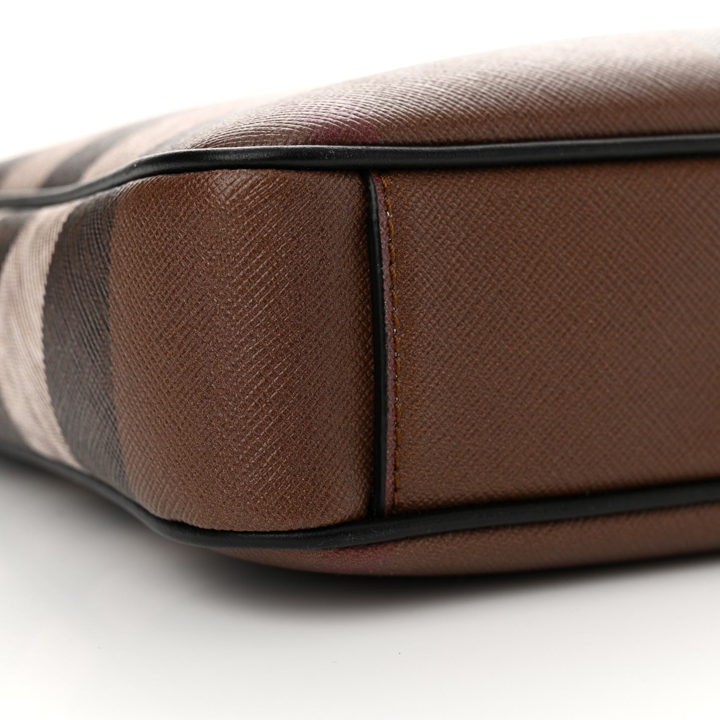 E-Canvas House Check Canvas Rambler Crossbody Messenger Bag Dark Birch Brown