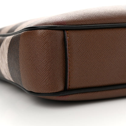 Burberry E-Canvas House Check Canvas Rambler Crossbody Messenger Bag Dark Birch Brown 8 of 9