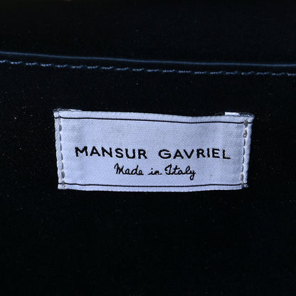 Mansur Gavriel Satin Mini Volume Chain Clutch Navy 6 of 7