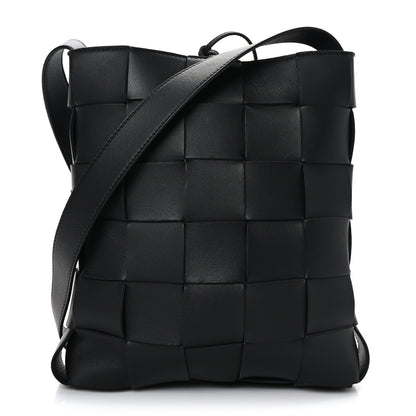 Bottega Veneta Lambskin Maxi Intrecciato Cassette Messenger Black 1 of 8