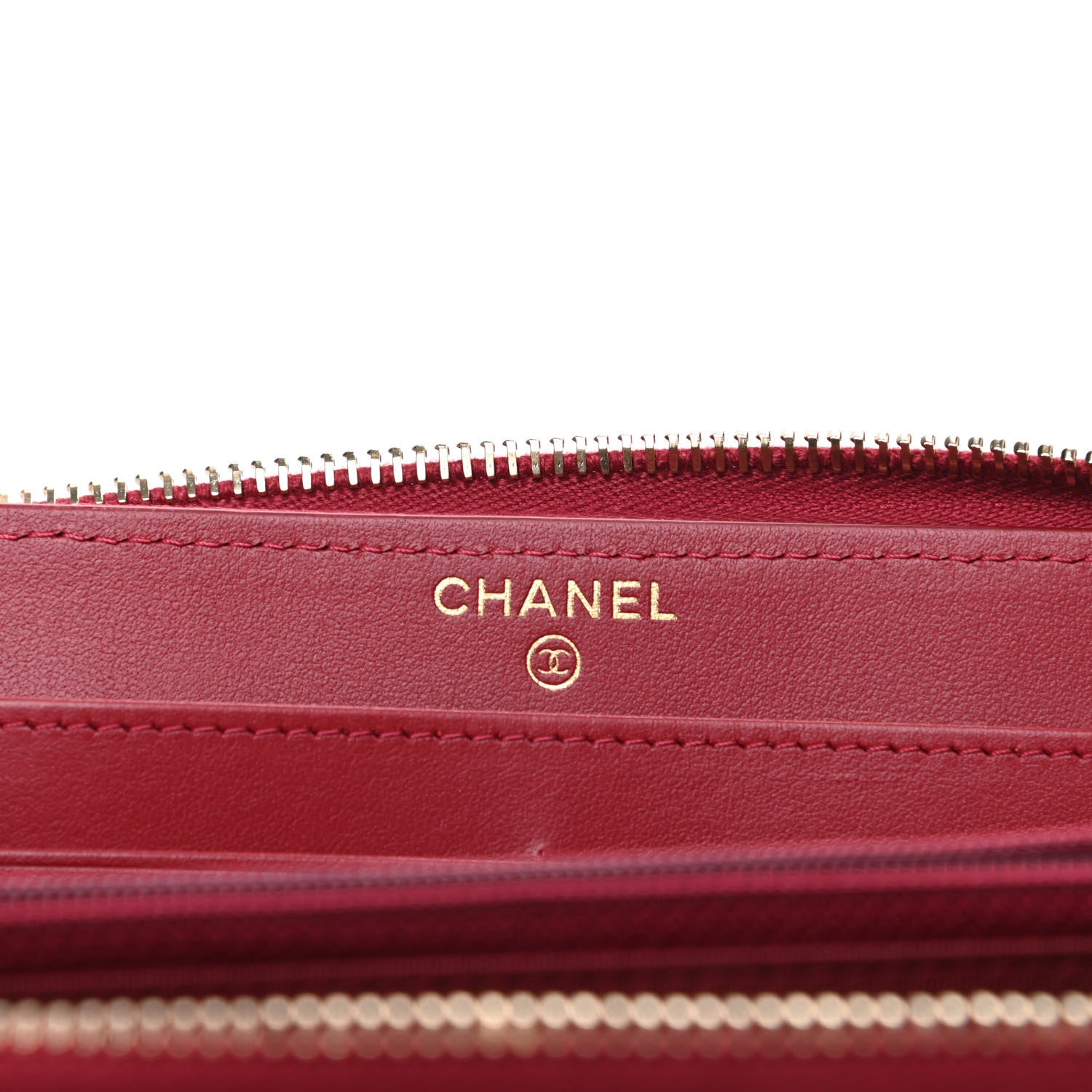 Chanel Shiny Goatskin Quilted 19 Long Zipped Around Wallet Red 6 of 12