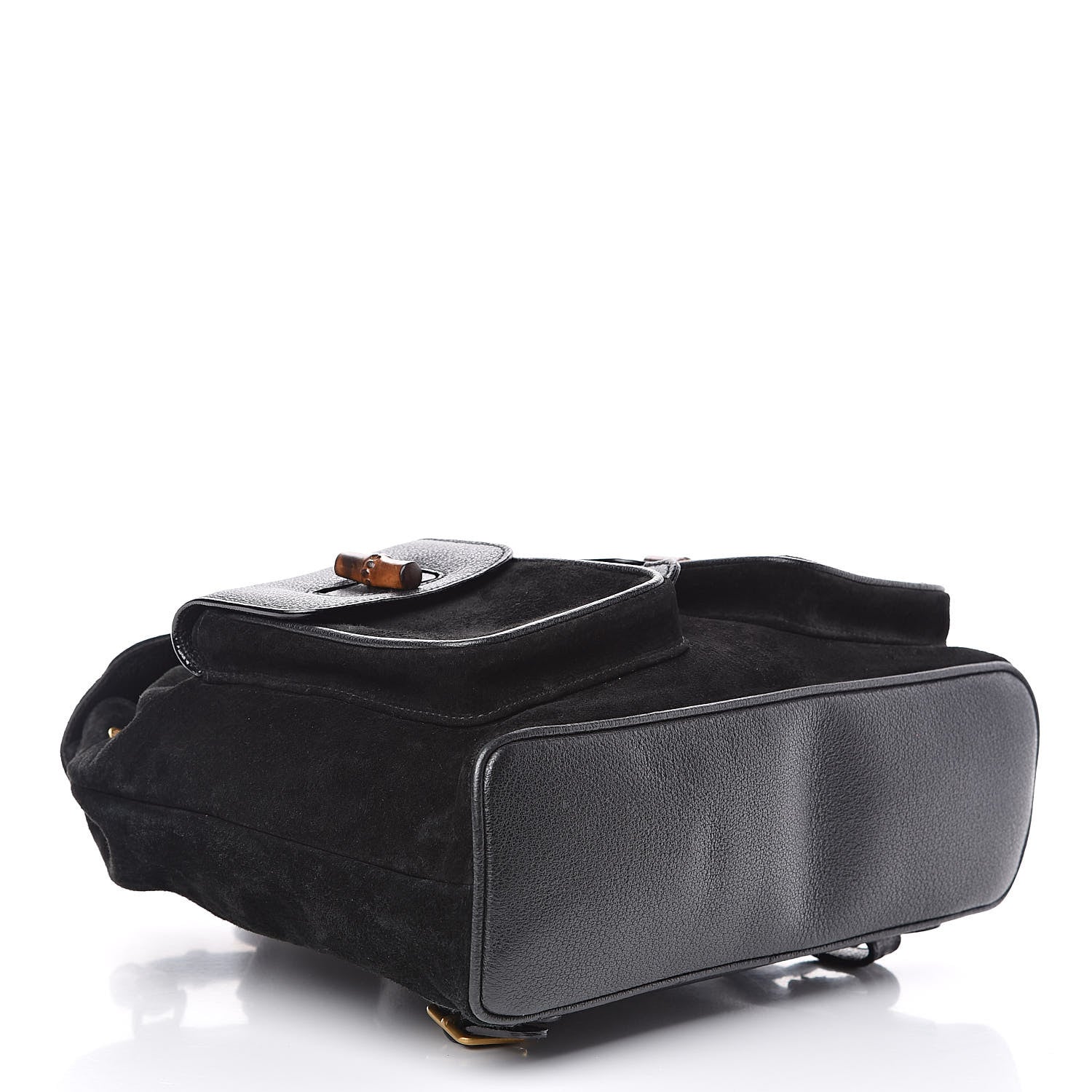 Gucci Suede Bamboo Backpack Black 4 of 13