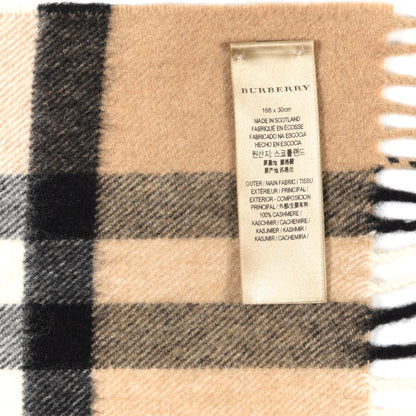 Burberry Cashmere Classic Check Fringe Scarf Camel 4 of 5