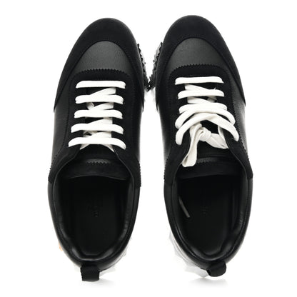 Hermes Goatskin Suede Goatskin Bouncing Sneakers 38.5 Black 2 of 10