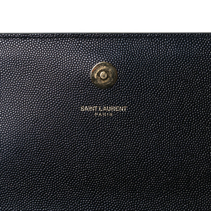 Saint Laurent Grain De Poudre Monogram Cassandre Clutch Black 7 of 7