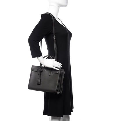 Saint Laurent Grained Calfskin Baby Sac De Jour Coal 2 of 9
