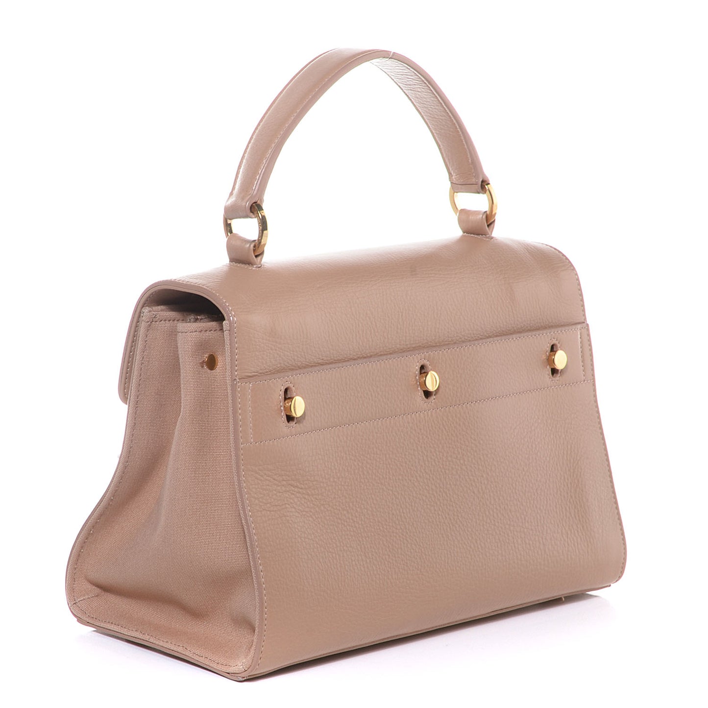 Calfskin Canvas Small Muse Two Beige