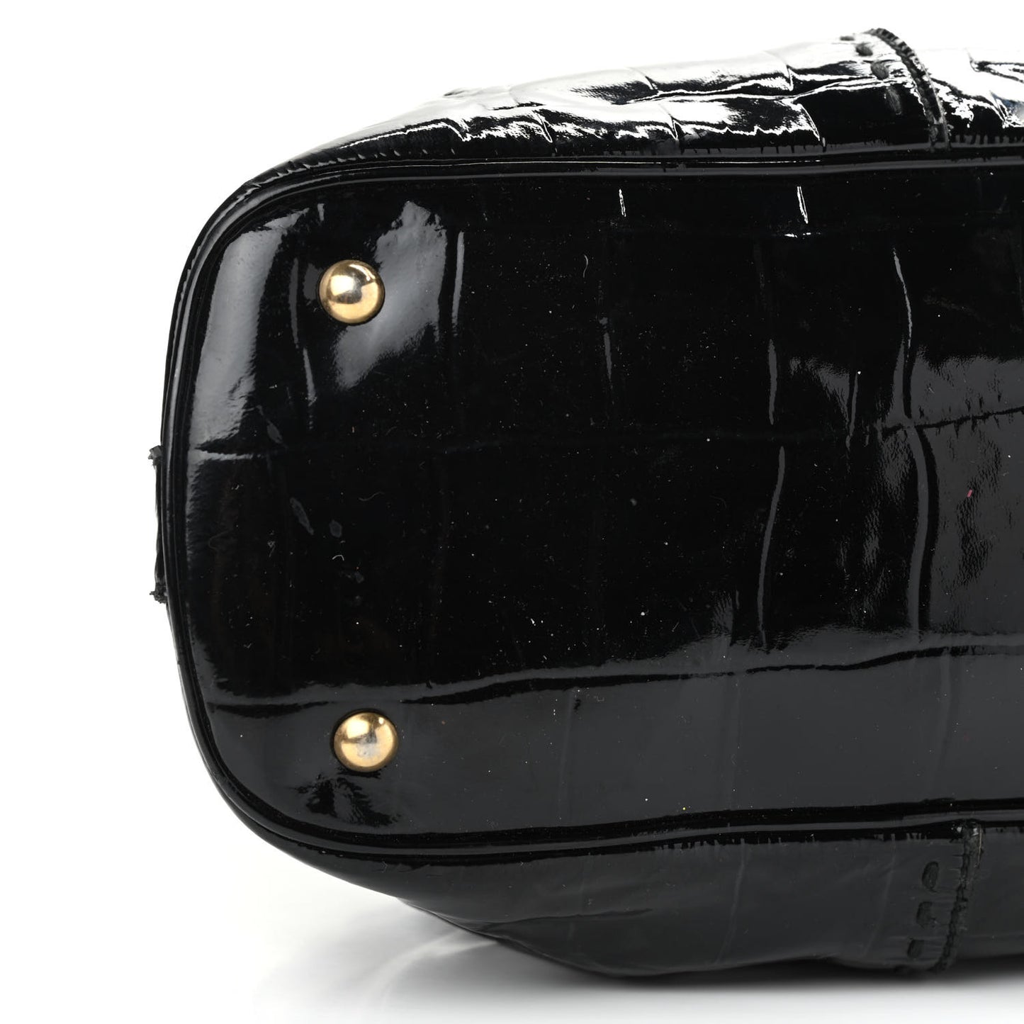Crocodile Embossed Patent Large Muse Black